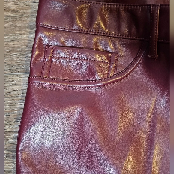 Joie Limited Edition Faux Burgundy Sz 18 Pants Straight Leg Pockets - Picture 10 of 13